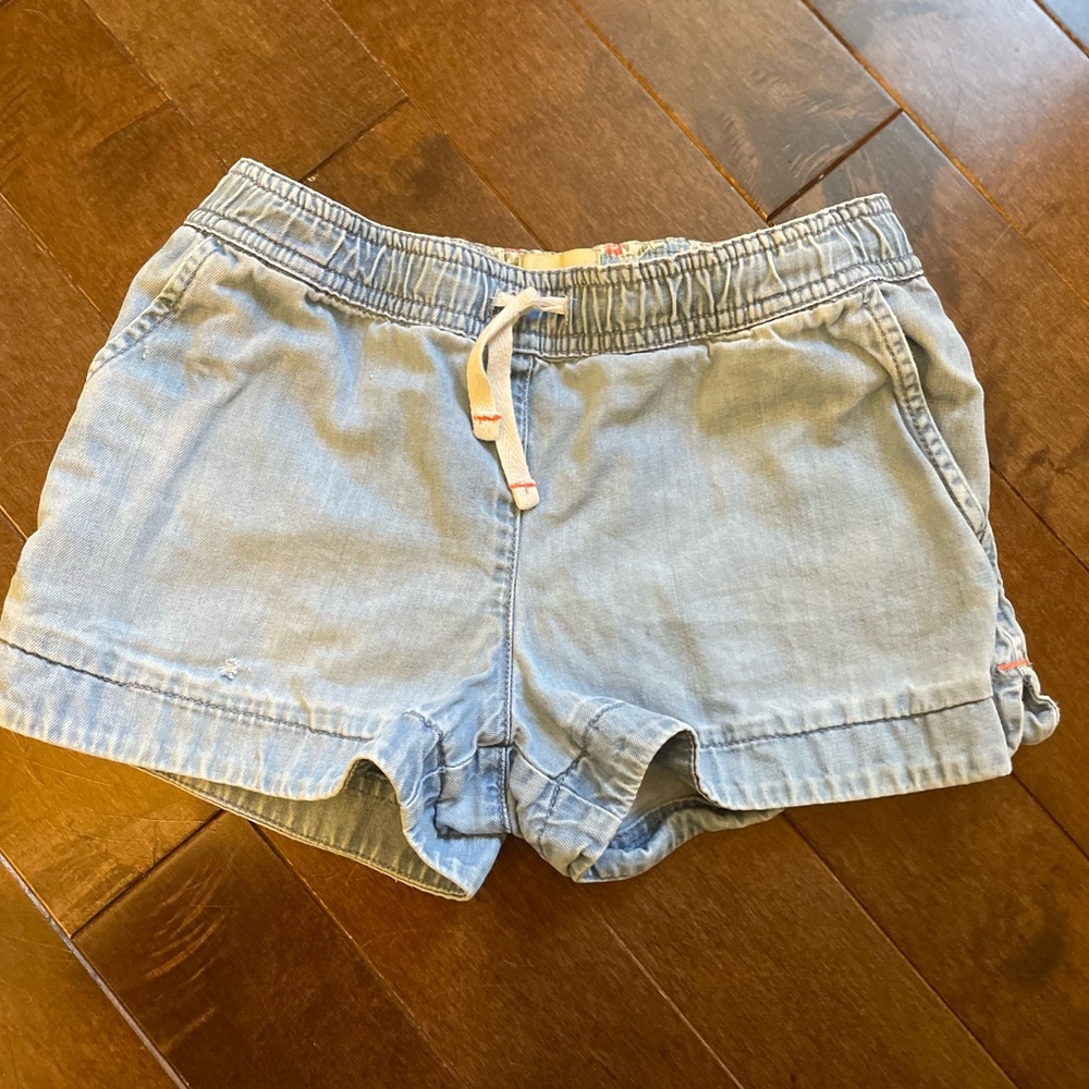 Mini Boden girls denim pull-on shorts